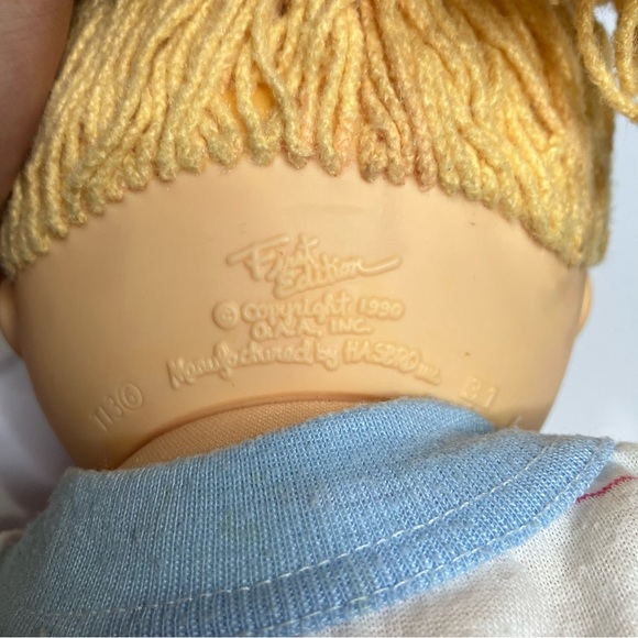 Vintage Cabbage kids patch doll first edition 1990 hasbro blonde hair green eyes - Picture 5 of 6